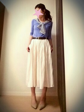 「しまむら（シマムラ）のアイテム（パンツ、ホワイト系）」を使った、ＹｕＲｉｅさん（レディース・157cm）の春コーディネート