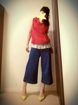 「Ungrid（アングリッド）のアイテム（トップス、オレンジ系）」を使った、ＹｕＲｉｅさん（レディース・157cm）の春コーディネート