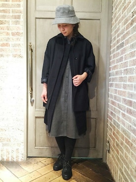 「JOURNAL STANDARD LUXE（ジャーナルスタンダード　ラックス）のアイテム（ステンカラーコート）」を使った、journal standard luxe堀江店さん（レディース・164cm）の冬コーディネート