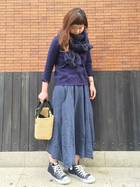 「MUUN（ムーニュ）のアイテム」を使った、journal standard luxe堀江店さん（レディース・164cm）の春コーディネート