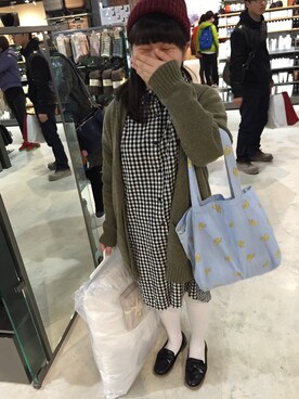 「MUJI」｜「アイテム（ダッフルコート）」を使った、mikiさん（レディース・150cm）の冬コーディネート