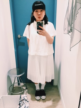 「台湾人」｜「アイテム（モカシン/デッキシューズ）」を使った、mikiさん（レディース・150cm）の春コーディネート
