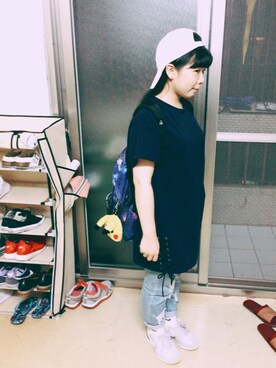 「台湾人」｜「アイテム（帽子）」を使った、mikiさん（レディース・150cm）の夏コーディネート