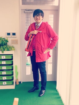 「原宿」｜「アイテム（カバーオール）」を使った、Kenichirou Hattoriさん（メンズ・182cm）の冬コーディネート
