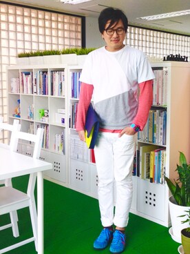 「galvanize（ガルヴァナイズ）のアイテム（トップス）」を使った、Kenichirou Hattoriさん（メンズ・182cm）の夏コーディネート