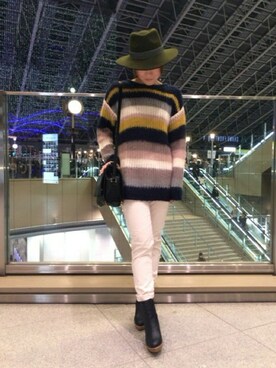 「DRWCYS（ドロシーズ）のアイテム（ブーツ）」を使った、HIKARUさん（レディース・160cm）の秋コーディネート