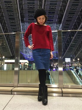 「DRWCYS（ドロシーズ）のアイテム（ブーツ）」を使った、HIKARUさん（レディース・160cm）の冬コーディネート