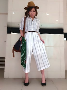 「クロップド丈」｜HIKARUさん（レディース・160cm）の春コーディネート