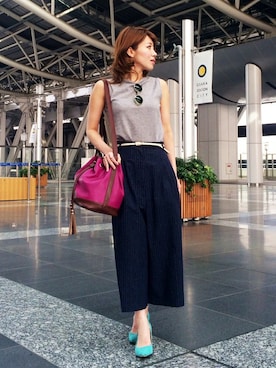 「ガウチョパンツ」｜HIKARUさん（レディース・160cm）の春コーディネート