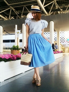 「DRWCYS（ドロシーズ）のアイテム」を使った、HIKARUさん（レディース・160cm）の夏コーディネート