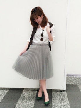 「ベーシックシャツ」｜HIKARUさん（レディース・160cm）の夏コーディネート