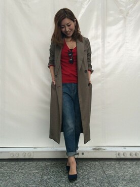 「DRWCYS（ドロシーズ）のアイテム（テーラードジャケット）」を使った、HIKARUさん（レディース・160cm）の秋コーディネート