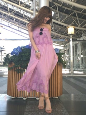 「DRWCYS（ドロシーズ）のアイテム（サンダル）」を使った、HIKARUさん（レディース・160cm）の春コーディネート
