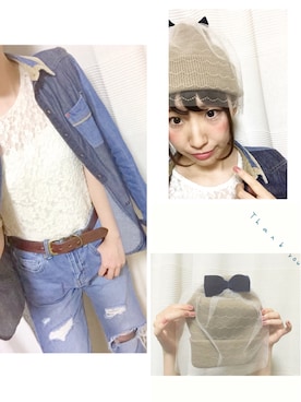 「カオリノモリ」｜「アイテム（デニムジャケット）」を使った、panさん（レディース・162cm）の秋コーディネート