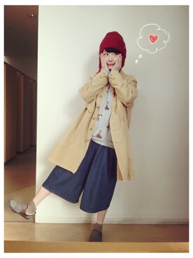 「キツネ柄」｜panさん（レディース・162cm）の冬コーディネート