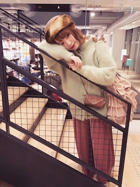 「アンゴラ」｜「アイテム（ジャケット/アウター）」を使った、panさん（レディース・162cm）の秋コーディネート