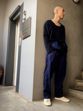 「ネイビー」｜「アイテム（つなぎ/オールインワン）」を使った、GARDEN_smztisrさん（メンズ・172cm）の春コーディネート