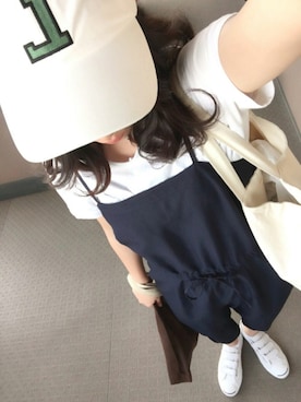 「A part by（アパートバイ）のアイテム（オールインワン・サロペット）」を使った、chitoさん（レディース・166cm）の夏コーディネート