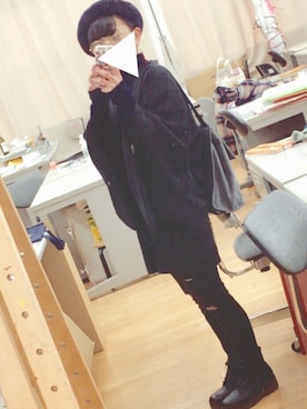 「和服」｜「アイテム（ハンチング/ベレー帽）」を使った、meguさん（レディース・152cm）の冬コーディネート