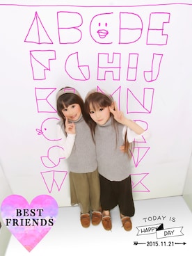 「プリクラ」｜「アイテム（その他）」を使った、YUKAさん（キッズ・120cm）の秋コーディネート