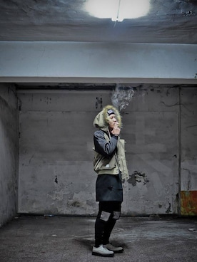 「アイテム（ミリタリージャケット）」を使った、jaxon さん（メンズ・182cm・20代）の冬コーディネート