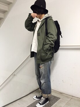 「茨城スナップ」｜「アイテム（帽子）」を使った、瀬矢さん（レディース・153cm）の冬コーディネート