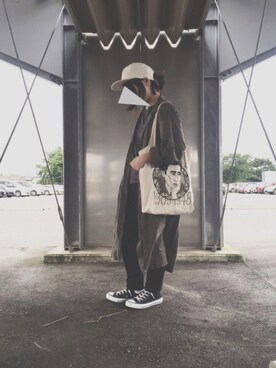 「茨城スナップ」｜「アイテム（シャツワンピース）」を使った、瀬矢さん（レディース・153cm）の夏コーディネート