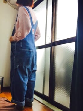 「だぼだぼ」｜「アイテム（サロペット/オーバーオール）」を使った、myさん（レディース・154cm）の春コーディネート
