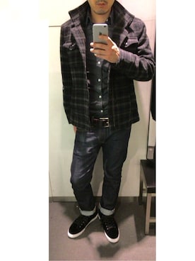 「MICHEL KLEIN（ミッシェル・クラン）のアイテム（ジャケット/アウター）」を使った、Nobuさん（メンズ・171cm）の秋コーディネート