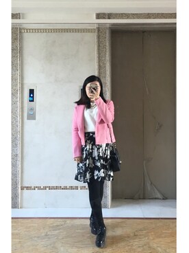 「peoleoのアイテム（ブルゾン、ピンク系）」を使った、Vivian923さん（レディース）の冬コーディネート