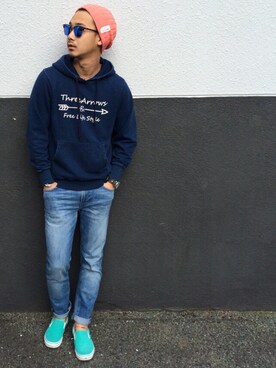 「期間限定ショップ」｜$$$_threearrowsさん（メンズ・165cm）の冬コーディネート