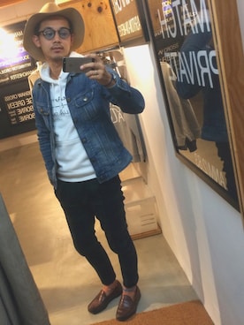 「期間限定ショップ」｜$$$_threearrowsさん（メンズ・165cm）の冬コーディネート