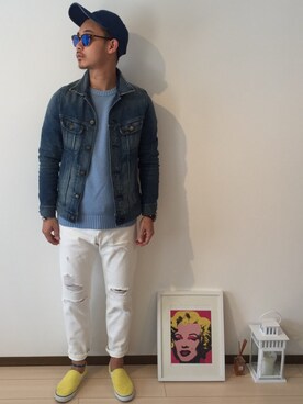 「Ralph Lauren」｜「アイテム（デニムジャケット）」を使った、$$$_threearrowsさん（メンズ・165cm）の春コーディネート