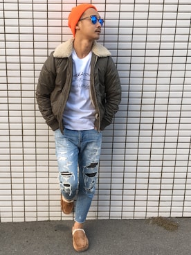 「united arrows」｜「アイテム（ミリタリージャケット）」を使った、$$$_threearrowsさん（メンズ・165cm）の秋コーディネート