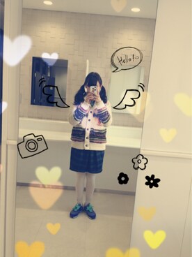 「Reebok（リーボック）のブルーのスニーカー（スニーカー、ブルー系）」を使った、yuka.nさん（レディース・151cm）の冬コーディネート