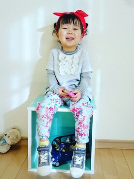 「HAKKA（ハッカ）のアイテム」を使った、ゆん☺さん（キッズ・90cm）の春コーディネート