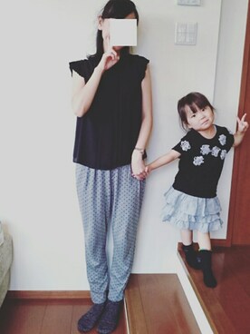 「H.A.K（ハク）のアイテム（パンツ）」を使った、ゆん☺さん（キッズ・90cm）の夏コーディネート