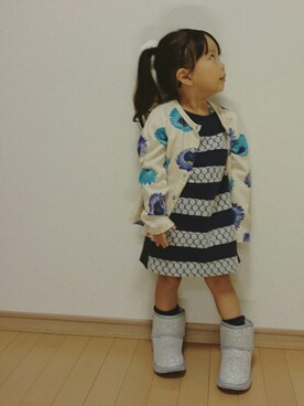 「PLAIN CLOTHING（プレーンクロージング）のアイテム」を使った、ゆん☺さん（キッズ・90cm）の秋コーディネート