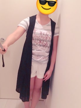 「ブラック×ホワイト」｜「アイテム（その他アウター）」を使った、aoiさん（レディース・150cm）の秋コーディネート