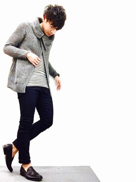 「アイテム（ローファー）」を使った、o-taさん（メンズ・174cm）の冬コーディネート