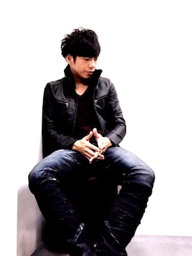 「アイテム（ライダースジャケット）」を使った、o-taさん（メンズ・174cm）の夏コーディネート