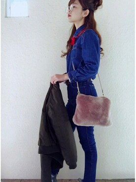 「カットオフ」｜「アイテム（ブルゾン）」を使った、ayanoさん（レディース・154cm）の春コーディネート