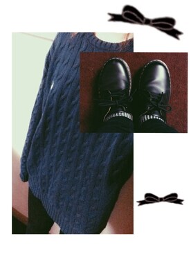 「Dr. Martens（ドクターマーチン）のDr.Martens (ドクターマーチン)/1461 3EYE GIBSON SHOES（その他シューズ）」を使った、hinaさん（レディース・155cm）の冬コーディネート