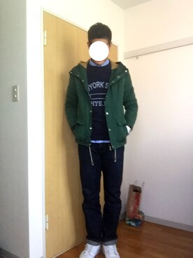 「URBAN RESEARCH（アーバンリサーチ）のアイテム（マウンテンパーカー）」を使った、まーさん（メンズ・178cm）の冬コーディネート