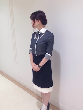 「クレリックシャツ」｜Rosettaさん（レディース・155cm）の秋コーディネート