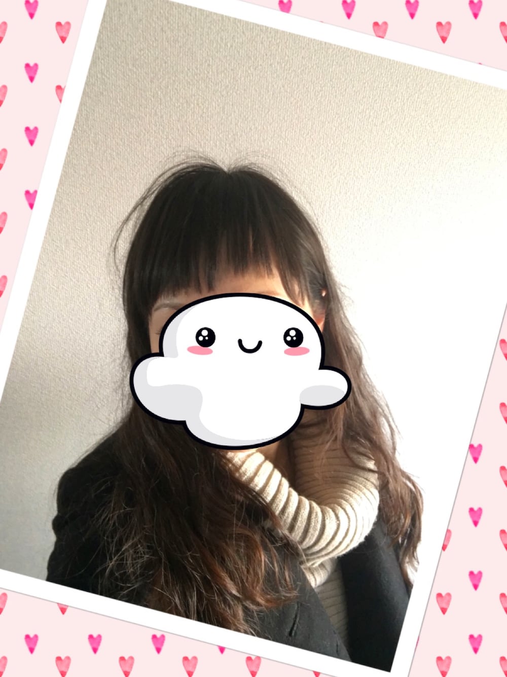 「前髪切りました、前髪短い、longhair、手抜き」｜「ABAHOUSEのアイテム（ピーコート、ブラック系）」を使った、shi_nyanさん（レディース・160cm）の冬コーディネートの1枚目の写真