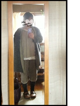 「アイテム名不明（その他トップス）」を使った、るうさん（レディース・153cm）の春コーディネート