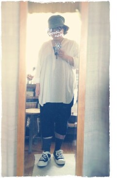 「niko and...（ニコアンド）のアイテム名不明（その他トップス）」を使った、るうさん（レディース・153cm）の春コーディネート
