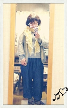 「アイテム名不明（ストール/ショール）」を使った、るうさん（レディース・153cm）の春コーディネート