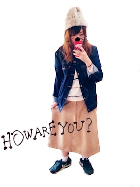 「Ungrid（アングリッド）の 【Casual】ｳﾞｨﾝﾃｰｼﾞGｼﾞｬﾝ （デニムジャケット）」を使った、m○m°*さん（レディース・158cm）の秋コーディネート